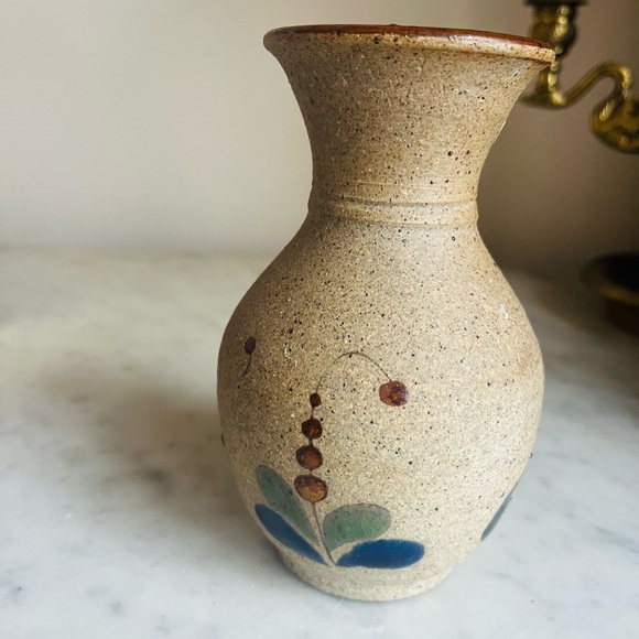 VTG 70s Hand Painted Folk Mexican Pottery Boho Ceramic Small Bud Vase Signed - Picture 5 of 8